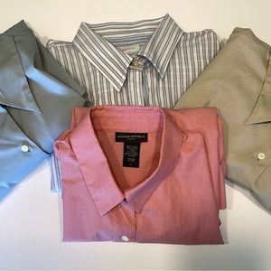 Banana Republic Button Down Tops Lot of 4 Y2K 90’s Early 2000 Size L❤️🌼